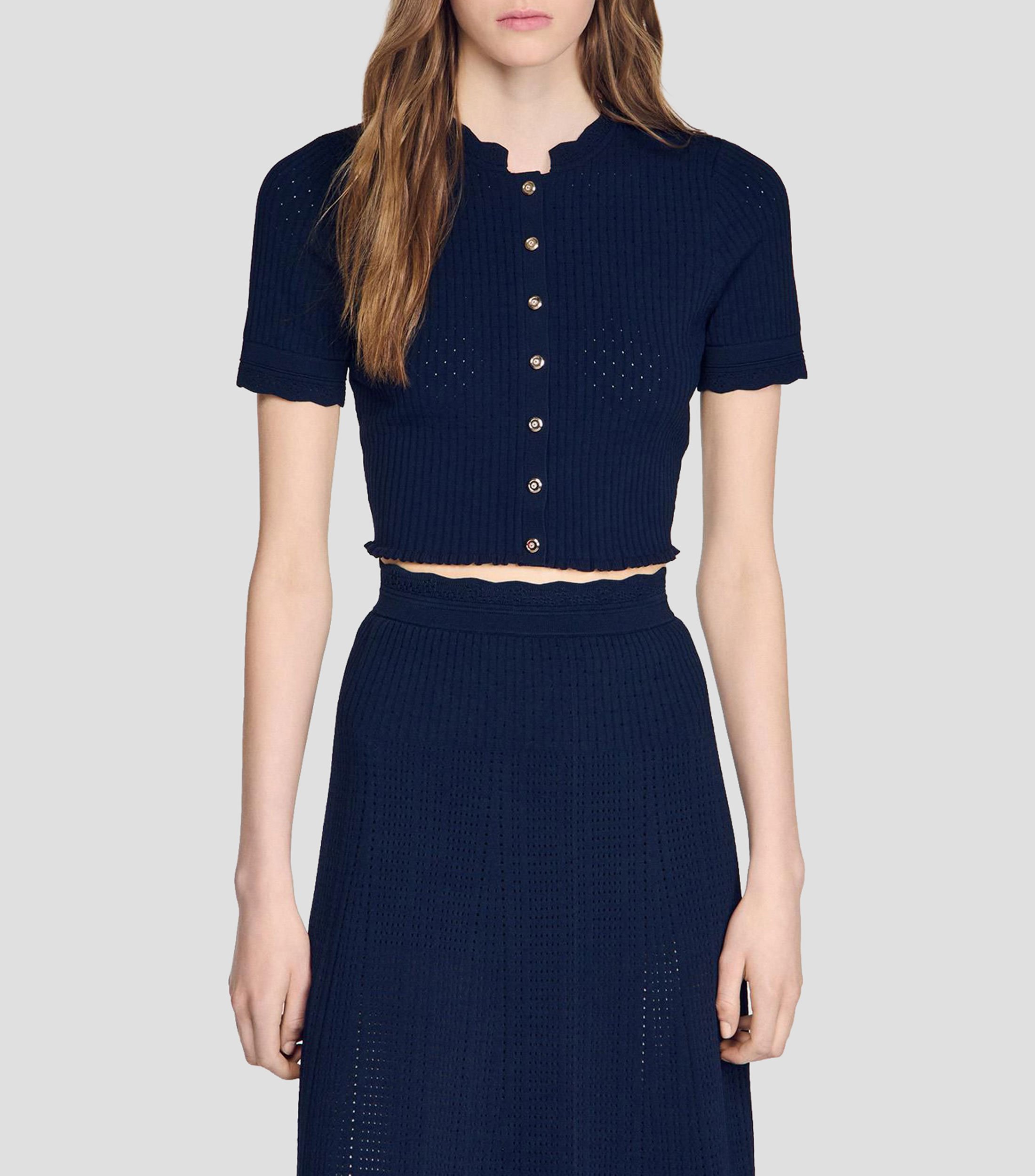 Blusa lisa manga corta Mujer